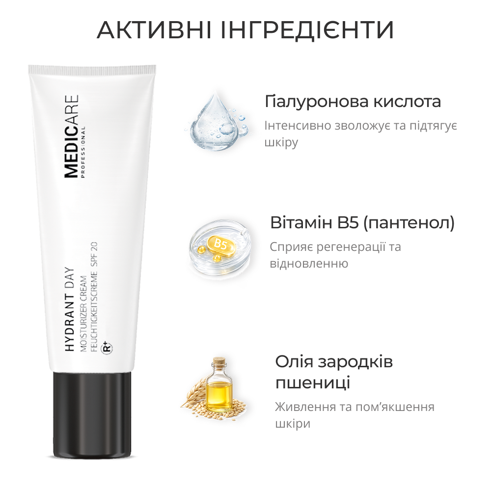 Medicare Professional Hydrant Day SPF 20 — дневной крем для увлажнения и защиты кожи от UVA/UVB, 50 мл — изображение 2